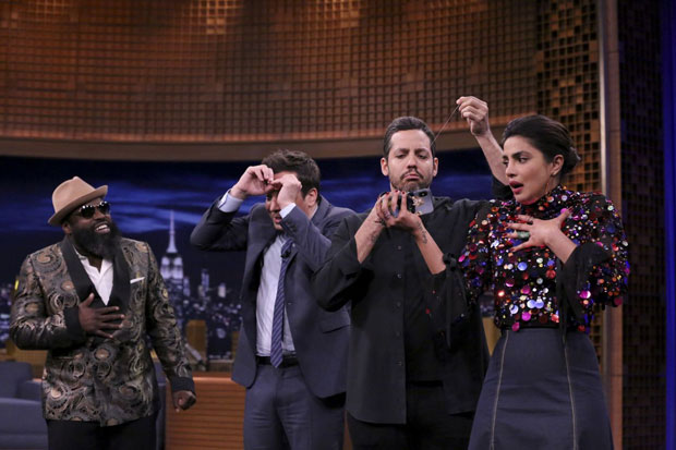 Priyanka Chopra challenges Jimmy Fallon to gulp 10 skittles at once on The Tonight Show Starring Jimmy Fallon Priyanka Chopra challenges Jimmy Fallon to gulp 10 skittles at once on The Tonight Show Starring Jimmy Fallon