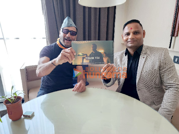 Photos: Jackie Shroff, director Shravan Tiwari and producer Sandip Patel address the media in Ahmedabad after Two Zero One Four shoot
