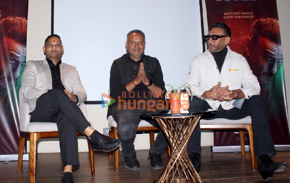 Photos: Jackie Shroff, director Shravan Tiwari and producer Sandip Patel address the media in Ahmedabad after Two Zero One Four shoot