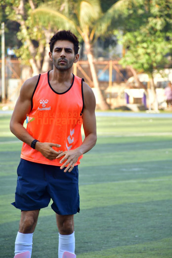 Photos: Kartik Aaryan, Abhimanyu Dassani and Aparshakti Khurana snapped at all-star FC football match in Juhu