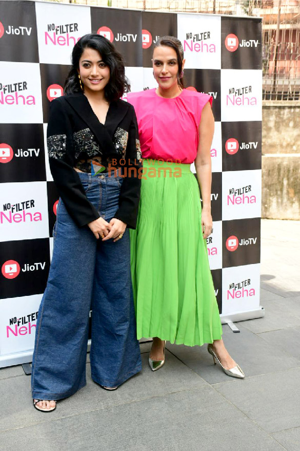Photos: Rashmika Mandanna and Neha Dhupia snapped on sets of the show No Filter Neha Season 6