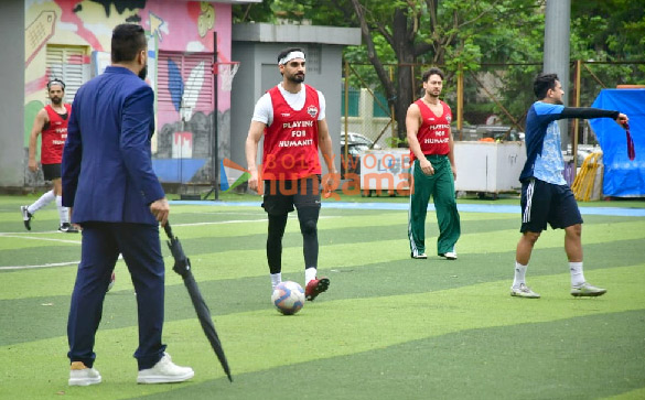 Photos: Tiger Shroff and Ahan Shetty snapped during a football match in Juhu