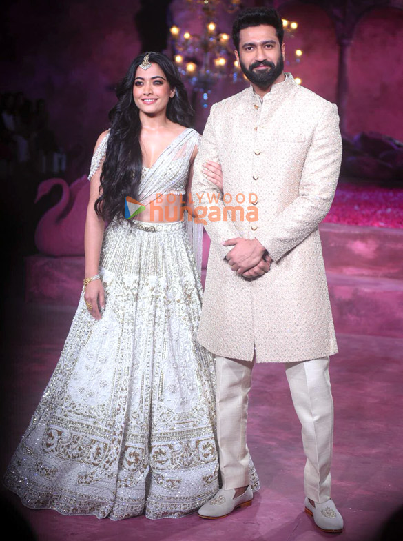 Photos: Vicky Kaushal and Rashmika Mandanna walk the ramp for Falguni and Shane Peacock at India Couture Week 2024