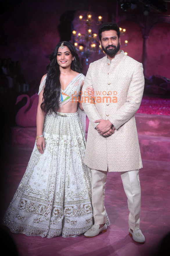 Photos: Vicky Kaushal and Rashmika Mandanna walk the ramp for Falguni and Shane Peacock at India Couture Week 2024