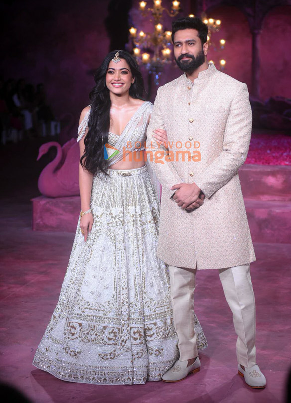 Photos: Vicky Kaushal and Rashmika Mandanna walk the ramp for Falguni and Shane Peacock at India Couture Week 2024