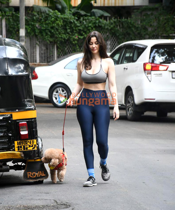 Photos: Georgia Andriani snapped outside a gym in Bandra