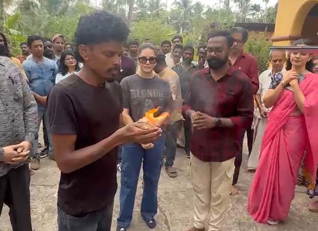 Sunny Leone begins shooting for her upcoming Malayalam film, attends muhurat puja