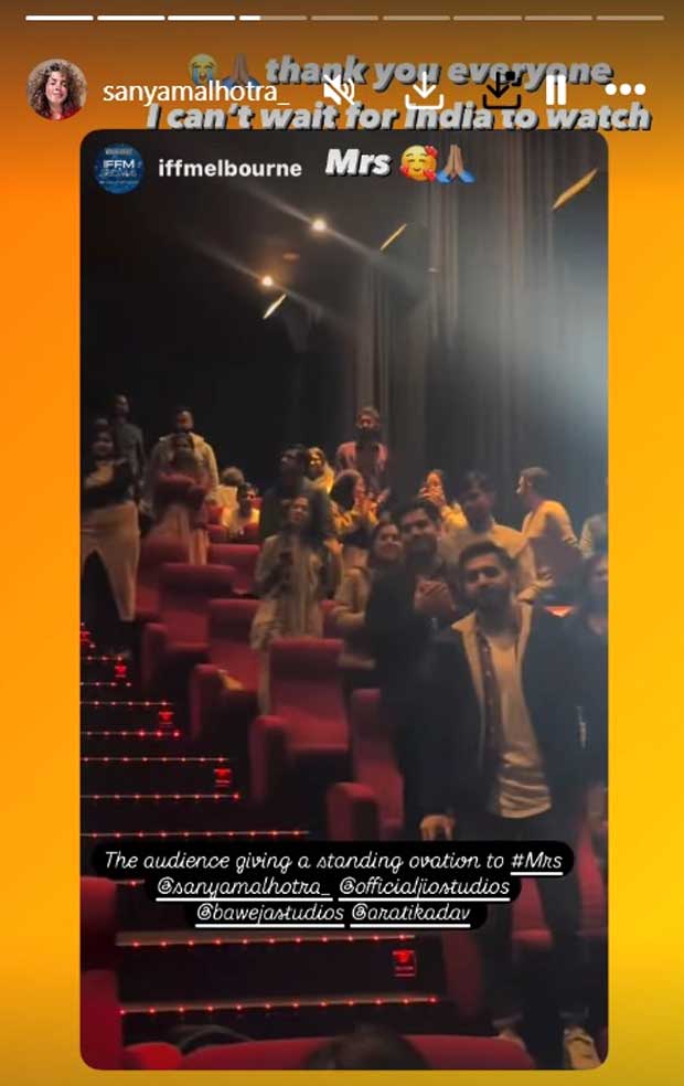 Sanya Malhotra gets standing ovation at Indian Film Festival of Melbourne after Mrs screening 