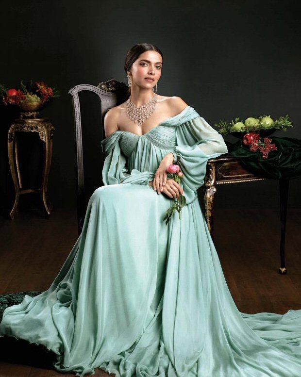 deepika padukone green dress Deepika Padukone At Cannes 2019: Neon Green Gown & Turban | VOGUE India