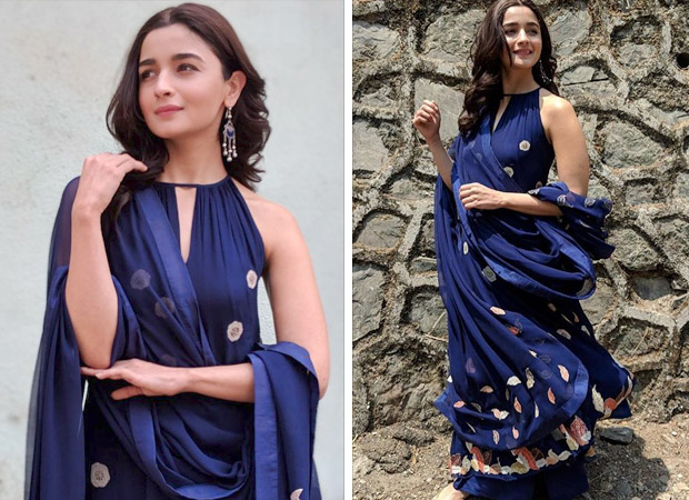 Alia Bhatt in blue for Raazi promotions