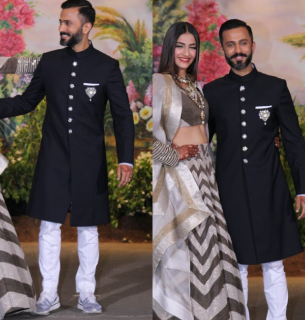 Anand Ahuja at his wedding reception with Sonam Kapoor