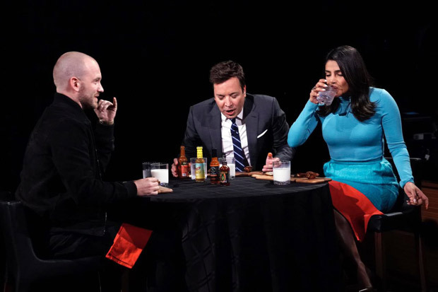 Priyanka Chopra eats spicy hot wings on The Tonight Show starring Jimmy Fallon