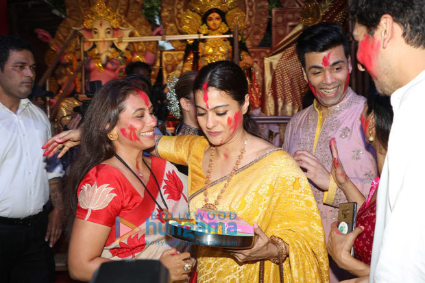 Rani Mukerji, Kajol, Karan Johar, Ayan Mukerji enjoy Sindoor Khela on Dussehra