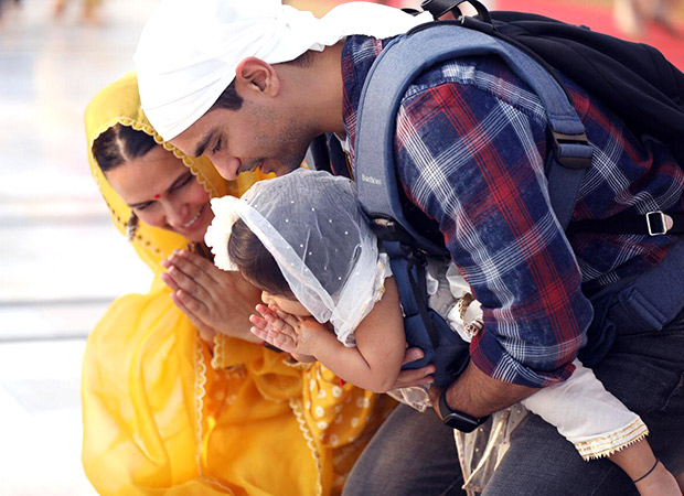 On daughter Mehr's first birthday eve, Angad Bedi and Neha Dhupia seek blessings at Golden Temple