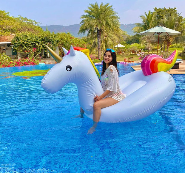 It's pool time for Ananya Panday with rainbows and unicorns 