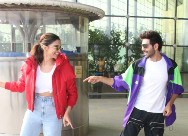 PICTURES: Kartik Aaryan and Deepika Padukone have a DANCE OFF on ‘Dheeme Dheeme’ at the airport!