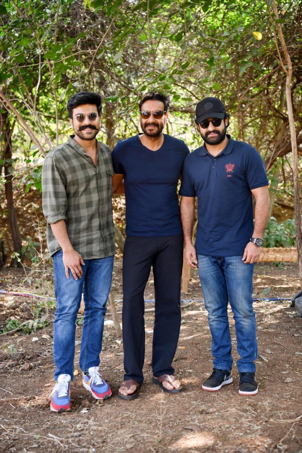 RRR: Ram Charan, Ajay Devgn and Jr. NTR shoot for SS Rajamouli's grand period drama