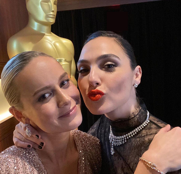Brie Larson and Gal Gadot have an epic Marvel & DC crossover moment in new photos! 