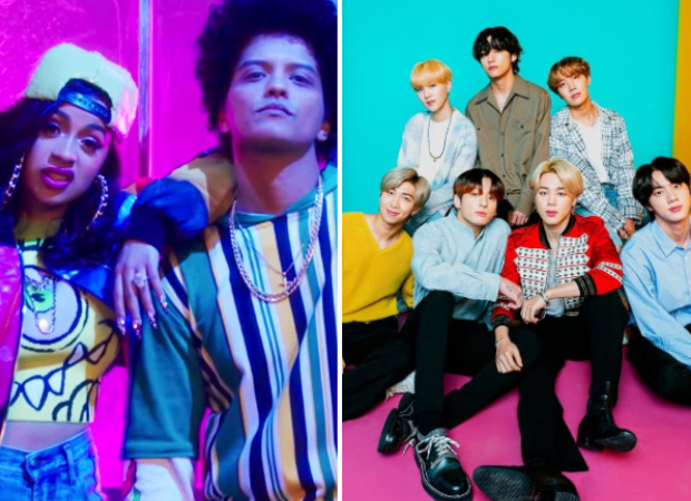 Bruno Mars and Cardi B react to BTS singing 'Finesse' during Carpool Karaoke on The Late Late Show with James Corden