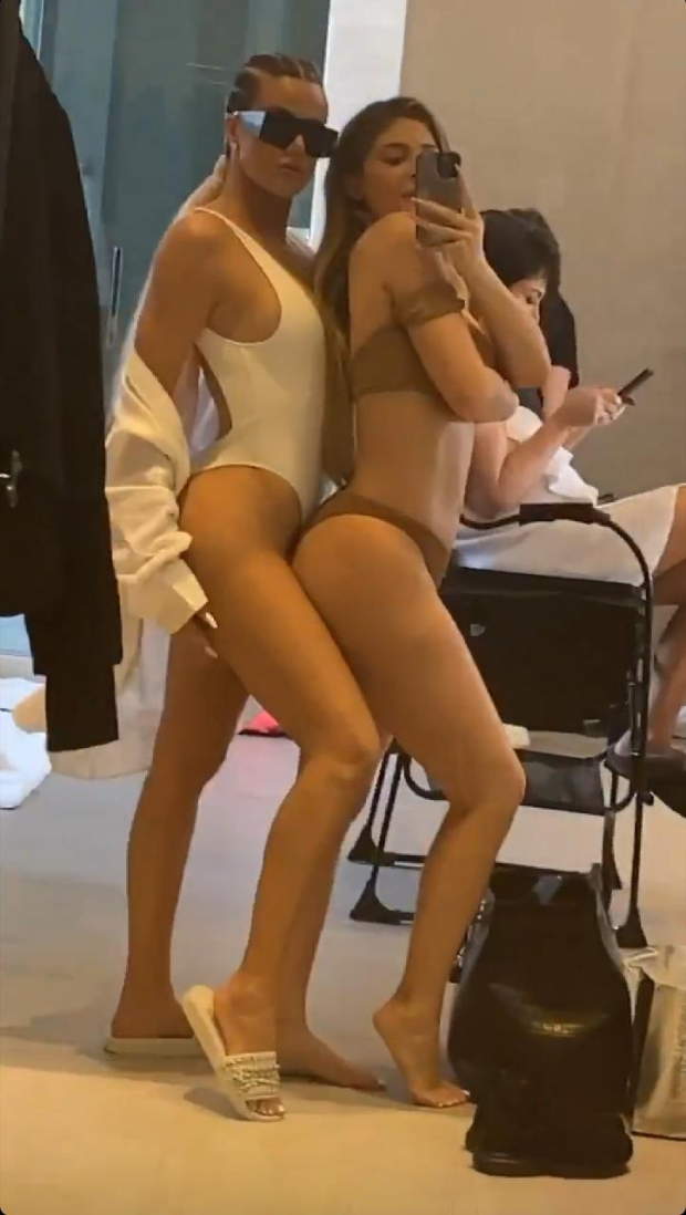 Bikini clad Kylie Jenner soaks in the sun with Kim Kardashian, Kendall Jenner, Khloe Kardashian and kids