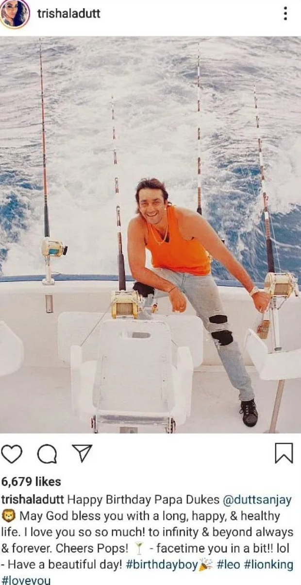 Sanjay Dutt S Daughter Trishala Dutt Pens A Beautiful Birthday Note For Her Father With A Throwback Picture Dj4u Mr Jatt Dj Com