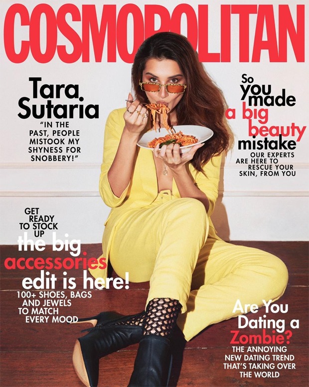 Tara Sutaria makes sharp statement with yellow pantsuit on the cover of Cosmopolitan