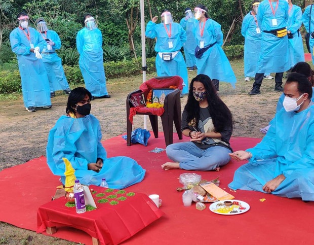 Vidya Balan resumes shoot for Sherni in Madhya Pradesh, shares pictures from the set
