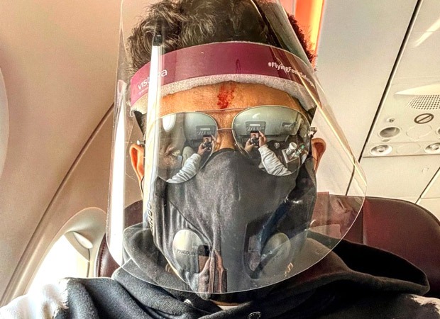 Abhishek Bachchan commences another schedule for Bob Biswas in Kolkata, shares flight picture wearing a face shield Abhishek Bachchan commences another schedule for Bob Biswas in Kolkata, shares flight picture wearing a face shield