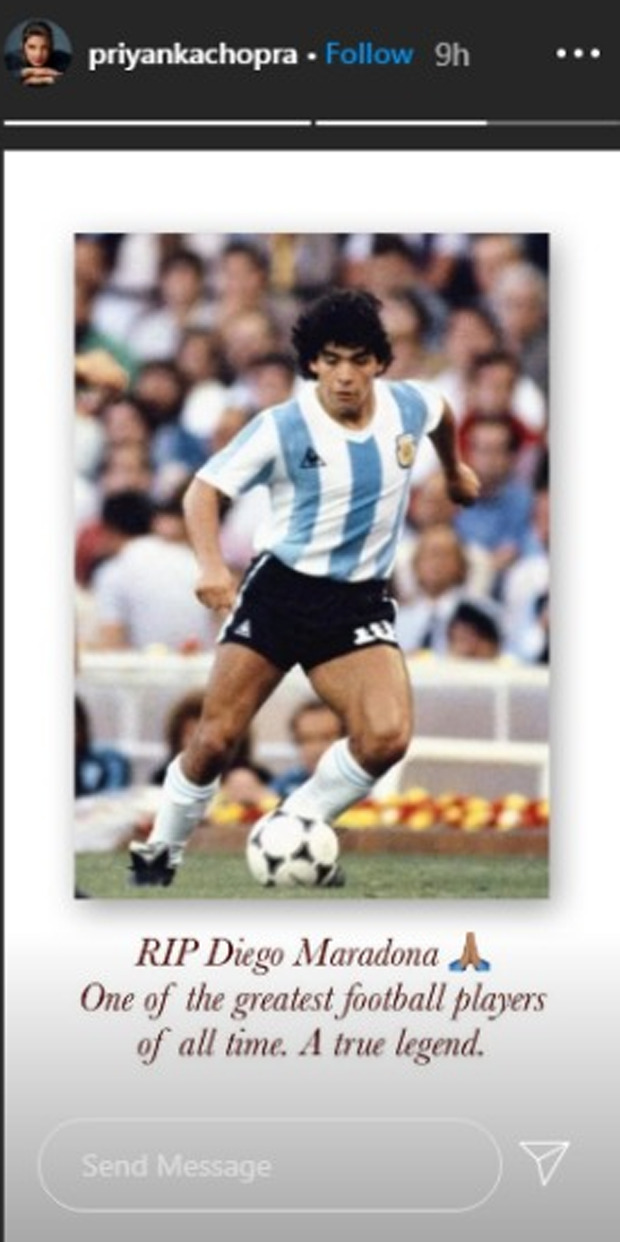 Shah Rukh Khan, Ranveer Singh, Ajay Devgn, Priyanka Chopra and others pay tribute to football legend Diego Maradona 