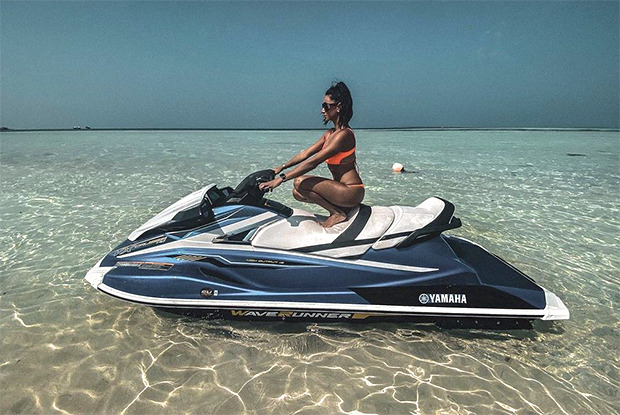 Shibani Dandekar soaks up in the sun in orange bikini while sitting on a jet-ski in Maldives Shibani Dandekar soaks up in the sun in orange bikini while sitting on a jet-ski in Maldives