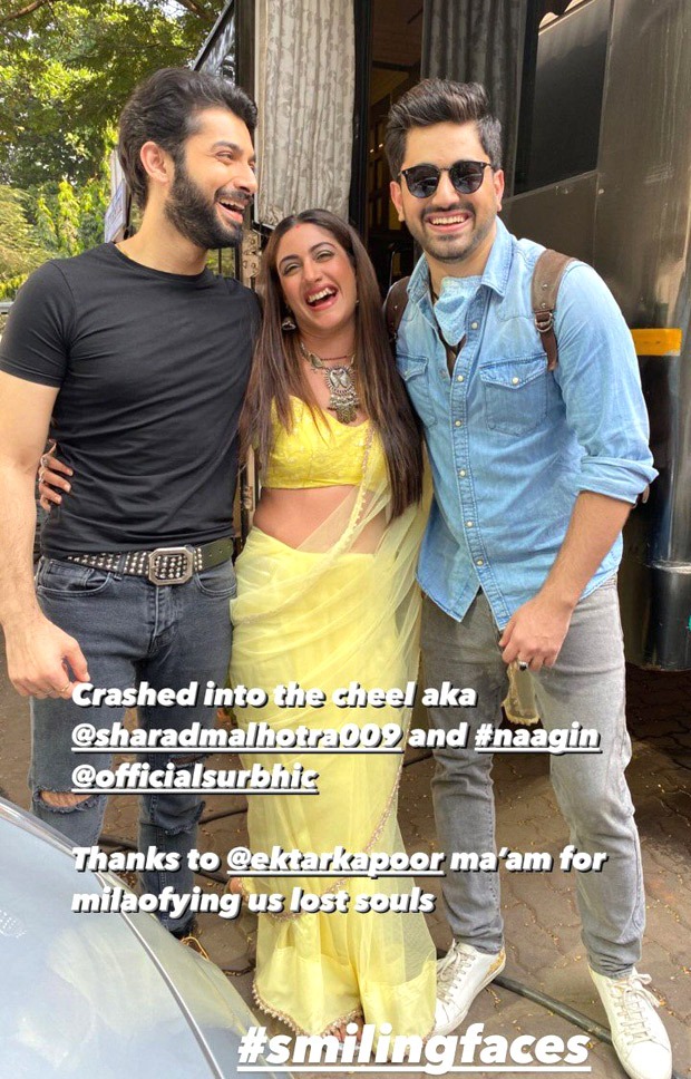 Zain Imam meets Naagin 5 stars Surbhi Chandna and Sharad Malhotra, the trio poses happily