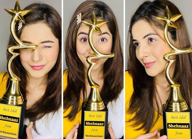 Shehnaaz Gill keeps it fresh with pop of colour as he receives special award from fans Shehnaaz Gill keeps it fresh with pop of colour as he receives special award from fans