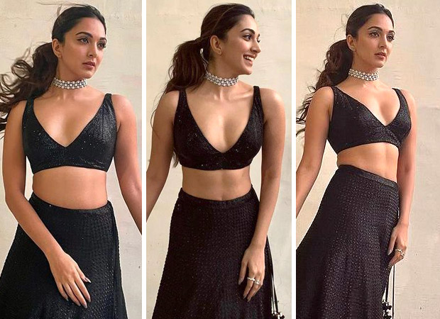 Pink And Black Ladies Designer Crop Top Lehenga Choli
