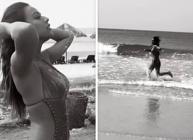 Nia Sharma running on the beach in a bikini is giving fans the Baywatch vibes;watch