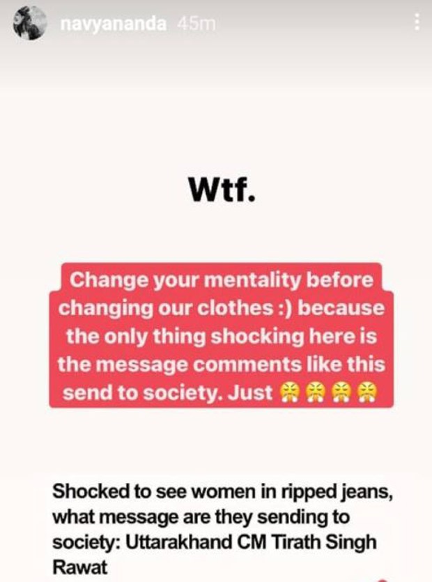 Amitabh Bachchan’s granddaughter Navya Naveli Nanda poses in ripped jeans while responding to Uttarakhand CM’s remark
