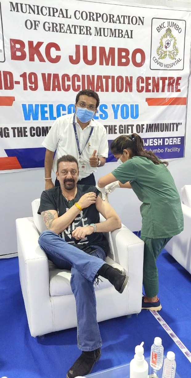Sanjay Dutt gets first dose of COVID-19 vaccine, shares picture 