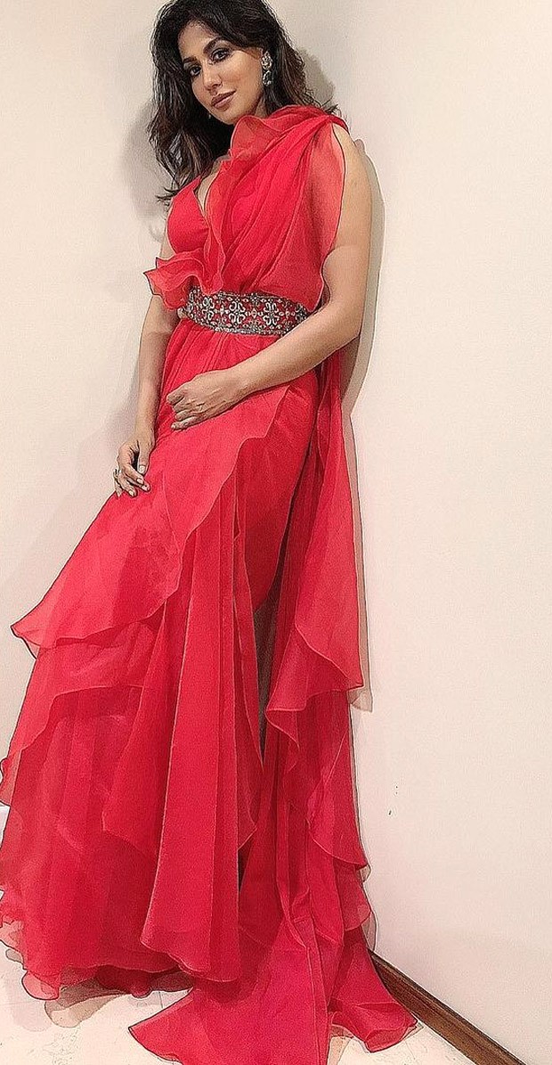 Chitrangda Singh keeps it traditional in poppy red organza and chiffon saree worth Rs. 59,900
