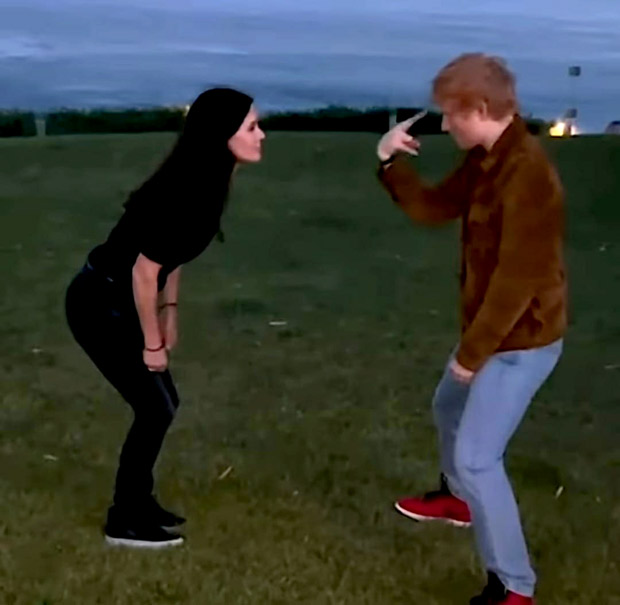 Courteney Cox and Ed Sheeran recreate Monica and Ross' epic dance routine from Friends