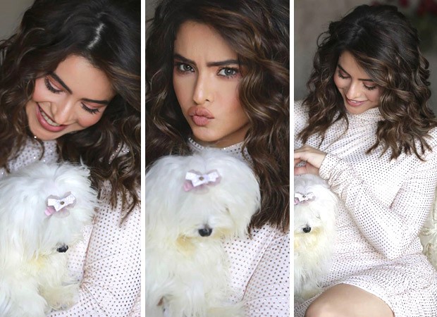 Kasautii Zindagii Kay 2 actress Aamna Sharif is a vision in turtle neck mini dress, poses with her cute puppy