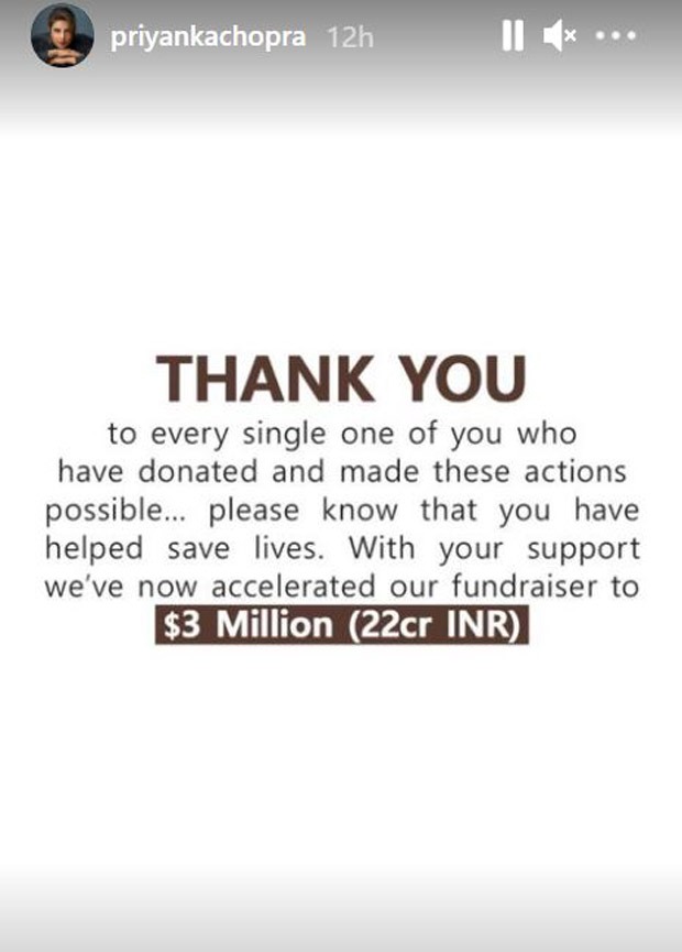 Priyanka Chopra Jonas’ fundraiser collects over USD 3 million; 500 oxygen concentrators, 422 oxygen cylinders procured
