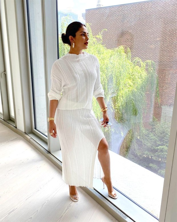 Priyanka Chopra steps out in all-white outfit with thigh-high slit skirt worth Rs. 37,523 as she attends Pride Parade in New York