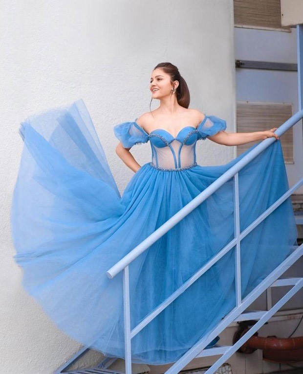 Rubina Dilaik has her Cinderella moment in ice blue strapless corset gown : Bollywood News - Bollywood Hungama