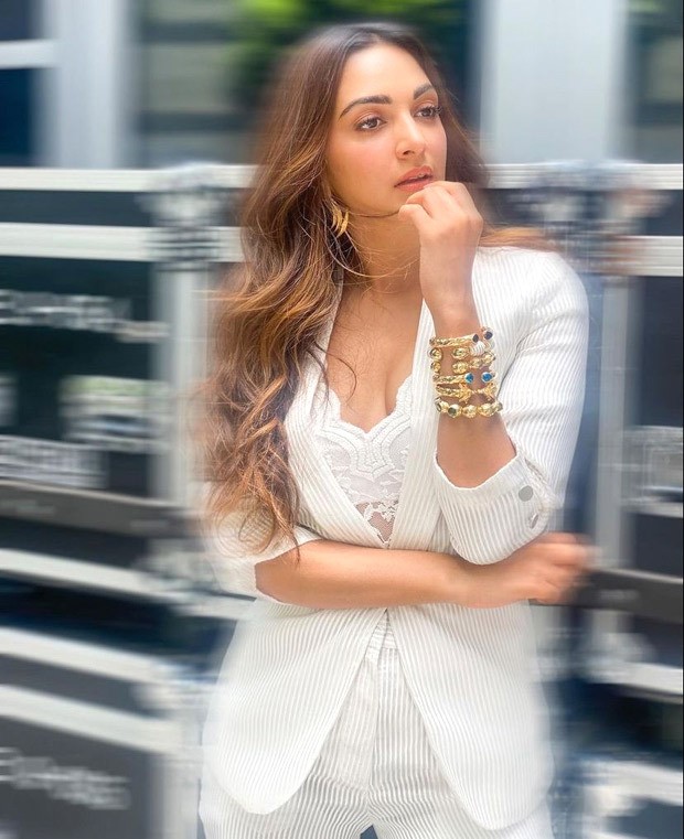 Kiara Advani adds her charm to an all-white corduroy suit with lace bralette  : Bollywood News - Bollywood Hungama