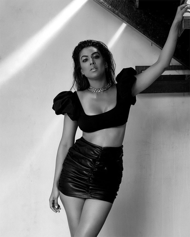 Nia Sharma raises the temperature in sexy black crop top and mini skirt