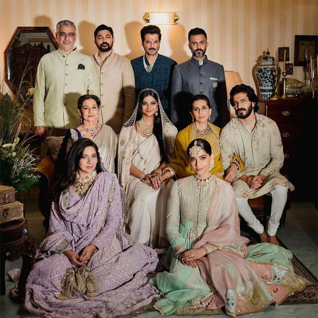 Rhea Kapoor and Karan Boolani’s families pose together for a majestic family portrait