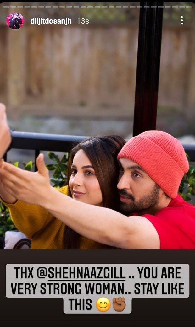 Diljit Dosanjh shares a photo with Shehnaaz Gill as Honsla Rakh