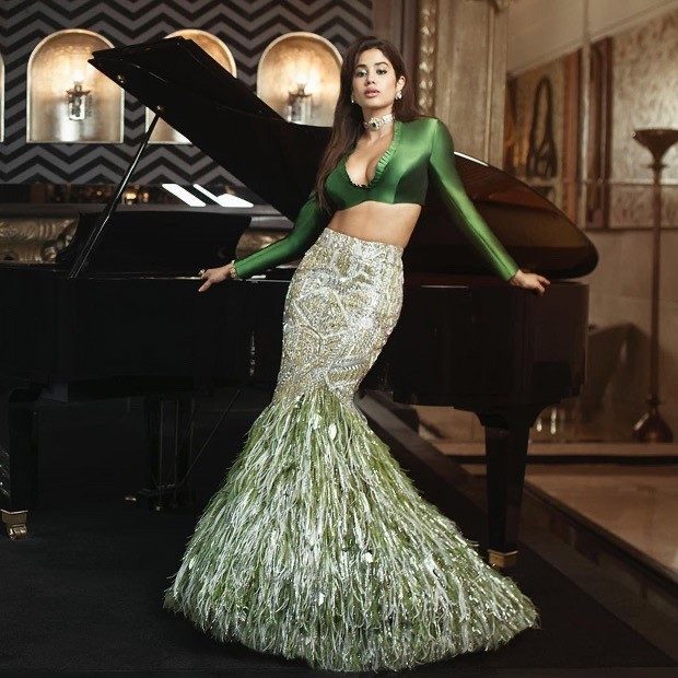 Exquisite Blue-Grey Bridal lehenga With Blending Indo-Western Fusion With  Geometric Resham And Crystal Work