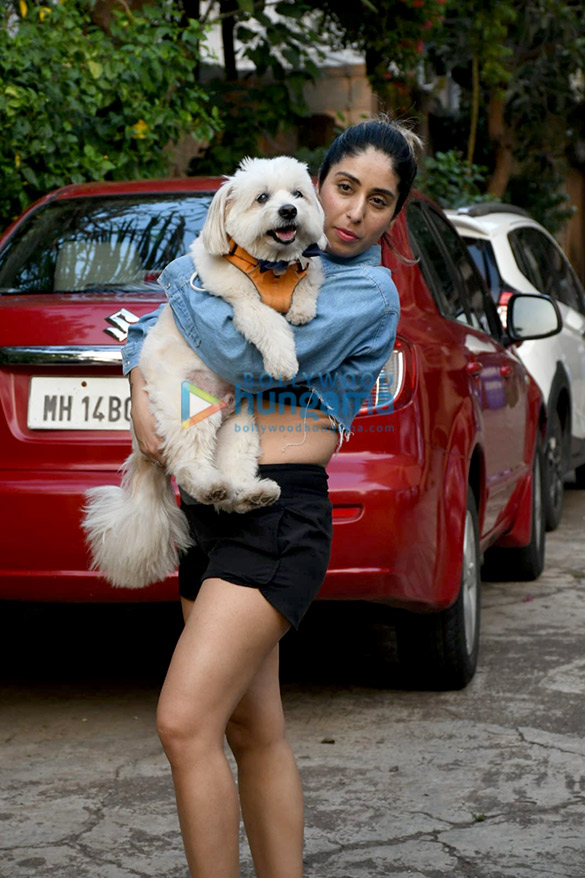 Photos: Neha Bhasin spotted in the city with her dog