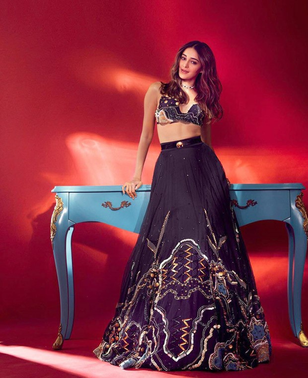 Ananya Panday goes traditional with plunging neckline sequin bralette and high-waisted embellished skirt adding a dash of sassiness Ananya Panday goes traditional with plunging neckline sequin bralette and high-waisted embellished skirt adding a dash of sassiness