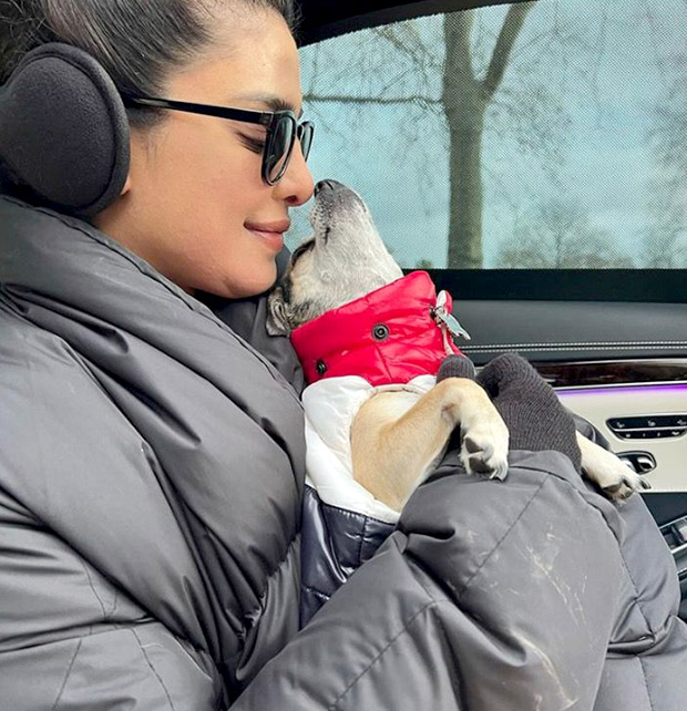 Priyanka Chopra spends time with her pets on the sets of Citadel
